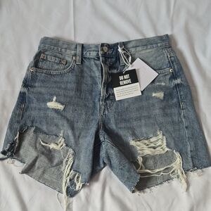 NWT Pistola Devin High Rise Mom Cut Off Denim Shorts Size 27